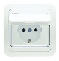 Makel Mimoza бел/сер розетка с крышкой (керамика)