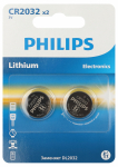Элемент питания CR2032 литиевый бл. 2шт Philips (2/40)