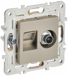 Розетка 2гн комп+ТВ RJ45+TV с/у шампань механизм кат.5E SK-A14Sh SKANDY IEK (1/10/100)