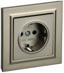 Розетка 1гн с З/К шторки с/у шампань в сборе 16А РСР14-1-0-БрШ BRITE IEK (10/100)