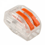 Клемма на 2 пров. 222-412 (0,5-4мм) с рычажком без пасты прозрачные REXANT (50/50/4000)