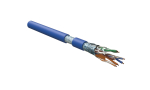 Кабель витая пара F/UTP, категория 5e, 4 пары (24 AWG), одножильный(solid), экран - фольга, LSZH, нг(А) Hyperline FUTP4-C5E-S24-IN-LSZH-BL-305 (305м)