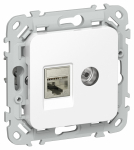 FLITE Роз. 2-я RJ45/TV кат.6 STP РКТВ6-2-1-ФлБ бел. IEK