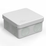 Коробка разветвительная 80х80х40 о/у серая с 8 кабельными вводами под монтажный пистолет безгалогенная  (HF) двухкомпонентная IP66 Промрукав (1/132)