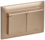 Розетка 2гн с З/К с крыш. с/у песочный в сборе 16А IP44 SK-R12Sa SKANDY IEK (1/10/100)