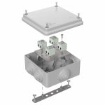 Коробка огнестойкая для о/п 40-0300-FR2.5-8 Е15-Е120 RAL7035 100х100х50 (14 шт/кор) Промрукав