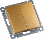 Выкл 2-клавиш. мех-м с накладкой 10А 250В с/у золото глянц. IP20 HEGEL Выкл 2-клавиш. мех-м с накладкой 10А 250В с/у золото глянц. IP20 HEGEL