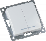 Выкл 2-клавиш. с подсветкой LED мех-м с накладкой 10А 250В с/у белый глянц. IP20 HEGEL Выкл 2-клавиш. с подсветкой LED мех-м с накладкой 10А 250В с/у белый глянц. IP20 HEGEL