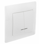 GUSI Bravo Выключатель двухклавишный, со светоиндикацией, совместим для проводов и кабелей с токопроводящими жилами из меди или алюминиево GUSI Bravo Выключатель двухклавишный, со светоиндикацией, совместим для проводов и кабелей с токопроводящими жилами из меди или алюминиево