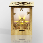 Деревянная фигурка с подсветкой "Волшебный фонарик" 13,8*11*11 см