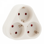 Тройник 3гн с 3/К белый "треугольник"  16А IP20 REXANT (1/1/100)