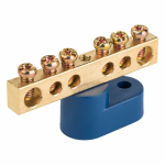 Шина "N" нулевая 6х9мм 6/1 (6 групп/крепеж по центру) с одним угловым изолятором (10 шт/уп) Промрукав Шина "N" нулевая 6х9мм 6/1 (6 групп/крепеж по центру) с одним угловым изолятором (10 шт/уп) Промрукав