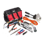 Набор инструментов электромонтажника 11 предметов 1 нож для резки кабеля, 6 насадок/головок для торцового гаечного ключа 1 напильник КВТ