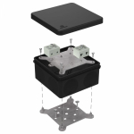 Коробка огнестойкая для о/п двухкомпонентная 60-0300-FR10.0-4 Е15-Е120 RAL9005 100х100х50 (14 шт/кор) Промрукав