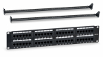 WRline Патч-панель 19" (2U), 48 портов RJ-45, категория 5e, Dual IDC, с задним кабельным организатором, цвет черный WRline Патч-панель 19" (2U), 48 портов RJ-45, категория 5e, Dual IDC, с задним кабельным организатором, цвет черный
