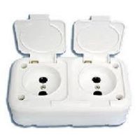 Розетка 2гн без З/К с крыш. о/у белый 16А IP44 Беларусь (1/35) Розетка 2гн без З/К с крыш. о/у белый 16А IP44 Беларусь (1/35)