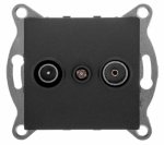 GUSI Ugra МЕХАНИЗМ розетки TV+ SAT, оконечной, скрытая установка. Цвет графит. GUSI Ugra МЕХАНИЗМ розетки TV+ SAT, оконечной, скрытая установка. Цвет графит.