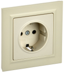 Розетка 1гн с З/К шторки с/у крем в сборе 16А РСР14-1-0-БрКр BRITE IEK (10/100)