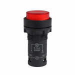 Кнопочный выкл. в сборе плоск., 1 упр. элемент красный 1НО 0НЗ 1переключ. IP40 с подсветкой, КЭАЗ