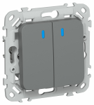 FLITE Выключ. 2-кл. прох. с инд. 10А ВС62-1-1-ФлМА м/а IEK