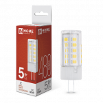Лампа светодиод 5Вт капсула G4 4000К 480Лм 12В IN HOME (20/1000)