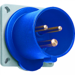 Вилка стационарная силовая 216B6 2Р+РЕ 16А с 3/К сер/синий IP44 ABB (1)