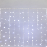 Гирлянда "Светодиодный Дождь" 2х1,5м, постоянное свечение, белый провод, 220В, диоды Белые Neon-Night (1/1/1)