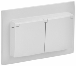 Розетка 2гн с З/К с крыш. с/у белый арктический в сборе 16А IP44 SK-R12W SKANDY IEK (1/10/100)