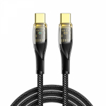 Кабель Type-C - Type-C, 5А, 100Вт, 1м, в черной нейлоновой оплетке со световой индикацией REXANT Кабель Type-C - Type-C, 5А, 100Вт, 1м, в черной нейлоновой оплетке со световой индикацией REXANT