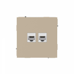Компьютерная розетка RJ-45 без шторки, кат.6А двойная, KANT, ванильный марципан Компьютерная розетка RJ-45 без шторки, кат.6А двойная, KANT, ванильный марципан