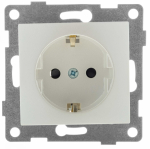 GUSI Bravo МЕХАНИЗМ  Роз. 1-ой с/з с з/ш,  скрытая  установка, 16А, 250В. Цвет жемчуг.