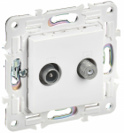 Розетка 2гн ТВ+спутник TV+SAT с/у белый арктический механизм SK-A13W SKANDY IEK (1/10/100)