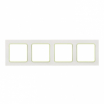 Рамка 4гн белый вставка зеленая Стокгольм PROxima EKF (1/15/120)