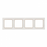 Рамка 4гн белый вставка шампань Стокгольм PROxima EKF (1/15/120)