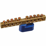 Шина "N" нулевая 6х9мм 10/1 (10 групп/крепеж по центру) с одним угловым изолятором (10 шт/уп) Промрукав Шина "N" нулевая 6х9мм 10/1 (10 групп/крепеж по центру) с одним угловым изолятором (10 шт/уп) Промрукав