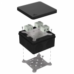 Коробка огнестойкая для о/п двухкомпонентная 60-0300-FR10.0-6 Е15-Е120 RAL9005 100х100х50 (14 шт/кор) Промрукав