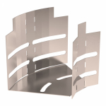 Угол д/листового кабель.лотка регулируемый горизонтальн. без соединит. разъема нержавеющая сталь серый ПРОМРУКАВ