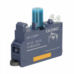 Контактный  блок с клеммным безвинтовым зажимом со светодиодом на 9-24В, синий