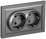 Розетка 2гн с З/К с/у сталь в сборе 16А РС12-3-БрС BRITE IEK (1/10/100) Розетка 2гн с З/К с/у сталь в сборе 16А РС12-3-БрС BRITE IEK (1/10/100)