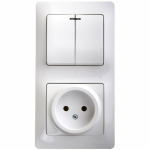 Блок 2кл с подсв + 1гн без З/К с/у белый Glossa Systeme Electric