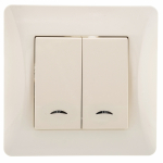 Выключатель 2кл с подсв с/у крем механизм 10А IP20 Ugra GUSI ELECTRIC (1/10) Выключатель 2кл с подсв с/у крем механизм 10А IP20 Ugra GUSI ELECTRIC (1/10)