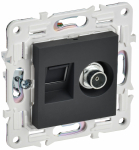 Розетка 2гн комп+ТВ RJ45+TV с/у графит механизм кат.6E SK-A15G SKANDY IEK (1/10/100)