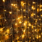 Гирлянда "Светодиодный Дождь" 2х9м, постоянное свечение, прозрачный провод, 220В, диоды ТЕПЛО-БЕЛЫЕ