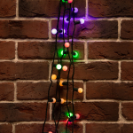 Гирлянда "Мультишарики" Ø17,5 мм, 10 м, черный ПВХ, 80 диодов, цвет Мультиколор Neon-Night (1/1/40)