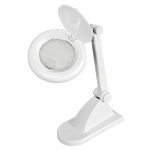 Лупа настольная малая  3Х +доп.12Х  с подсветкой, белая REXANT (1/1/10)
