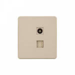 Розетка ROUND компьютерная RJ45 кат6 + TV с/у шелк KRANZ Розетка ROUND компьютерная RJ45 кат6 + TV с/у шелк KRANZ