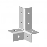 Угловой соединитель 3 профилей 3D, толщ. 4,0 мм, гальван. цинк Угловой соединитель 3 профилей 3D, толщ. 4,0 мм, гальван. цинк