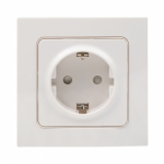 Розетка 1гн с З/К шторки с/у белый в сборе 16А автомат.клеммы Стокгольм PROxima EKF (1/10/100)