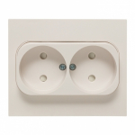 Розетка 2гн без З/К шторки с/у белый в сборе 10А автомат.клеммы Стокгольм PROxima EKF (1/6/60)