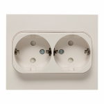 Розетка 2гн с З/К шторки с/у белый в сборе 16А автомат.клеммы Стокгольм PROxima EKF (1/6/60)